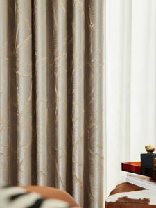 Cortina bordada de Jacquard para sala de estar y dormitorio, elegante, personalizado, color Beige - Product Image 6