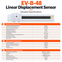 Capteur de déplacement linéaire EV-B-48 48 mm ±1% IP54 pour Novotechnik TLH/TL Gefran LT Sakae LP Variohm ELPM Penny+Giles SLS