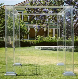 Decoración de Boda Personalizable de PVC Acrílico <span class=keywords><strong>Transparente</strong></span> con <span class=keywords><strong>Fondo</strong></span> de Arco BJ220102 para Salón de Bodas y Escenario - Product Image 4