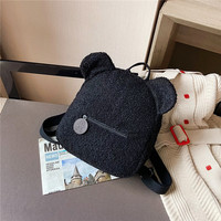 Nouveau QF peluche unisexe enfants sacs à bandoulière automne hiver Style coréen léger Polyester sac à dos en plein air voyage mignon