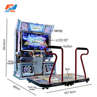 Machine d'arcade commerciale Pump It Up Phoenix Dance Simulator, borne de jeu de rythme à pédalier à monnayeur