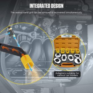 Autool Powerful <b>Sandblasting</b> Machine HTS678 Walnut De-carbon Cleaning Device With Various Shaped Adapters Autool HTS678 Walnut S - Product Image 2