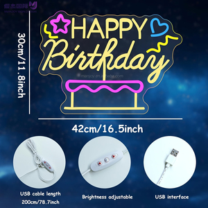 Letrero de Neón 3D de Feliz Cumpleaños para Decoración de Fiestas en Casa, Resistente al Agua IPX7, Texto Personalizado, Letrero de Neón LED con Alimentación de 5V - Product Image 4