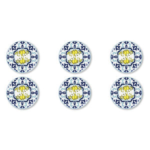 Juego de 6 platos para pizza Excelsa de porcelana Amalfi, 31x2x31 cm, multicolor, platos para pizza premium - Product Image 2