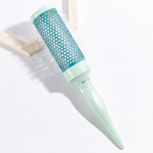 Brosse à cheveux pour le coiffage, peigne à boucler, brosse de séchage pour cheveux longs, raides, ondulés, ou coupés en bob, usage domestique, couleur verte, ABS, nylon, tube en aluminium - Product Image 3