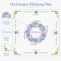 Tapis de Mahjong Moderne Automatique Pliable Portable Imprimé Couronne d'Hortensias Écologique Durable pour Casino et Jeux d'Hasard Lavable Anti-bruit