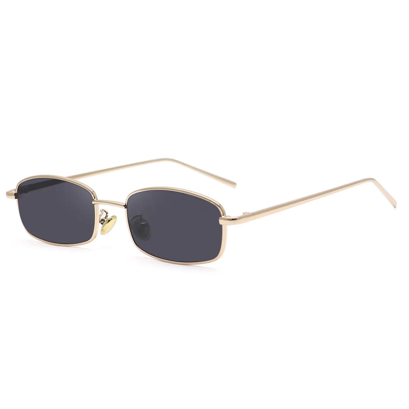 2022 Retro Small Sunglasses Gold Metal Frame Rectangle Custom Logo PC Sun Glasses for Girls Men Women lentes de sol UV400