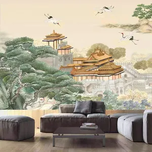 Papel pintado Vintage personalizado 3D hogar dormitorio sala de estar 5d planta edificio paisaje flores pared Mural