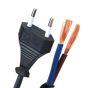 2 pin electric plug VDE power plug cord Euro standard CEE 7/7 Schuko plug ac power cord 2 prong