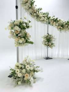 Luxe grand rideau fer S forme cadre toile <span class=keywords><strong>de</strong></span> fond mariage toile <span class=keywords><strong>de</strong></span> fond pour mariage scène décoration - Product Image 2