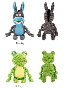 Doe Pet aksesuarları gıcırtılı ses noel hediyesi peluş tilki köpek Pet vokal pamuk halat bacaklar ile interaktif düğüm çiğneme oyuncağı - Product Image 5