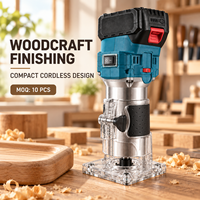 Défonceuse à bois sans fil sur batterie 800W, moteur sans balais, guide de profondeur réglable, plaque de base transparente, mandrin 1/2, 1400 tr/min