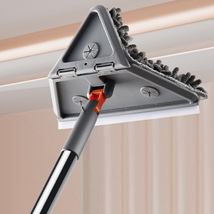 Serpillère télescopique pliable pour nettoyage de vitres, serpillère à pression pour murs et sols avec long manche – Meilleure vente - Product Image 1
