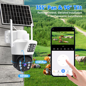 Bán buôn ống kính kép ngoài trời thẻ nhớ phát hiện chuyển động năng lượng mặt trời bảng điều khiển năng lượng điện năng thấp wifi an ninh mạng PTZ năng lượng mặt trời máy ảnh - Product Image 5