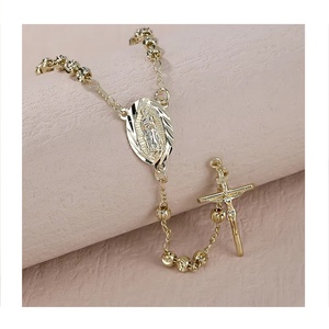 San Benito gioielli religiosi cattolici rosari croce ciondolo perline catena placcato <span class=keywords><strong>oro</strong></span> <span class=keywords><strong>rosario</strong></span> <span class=keywords><strong>collane</strong></span> - Product Image 1