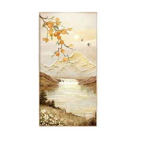 Landscape Painting Oil <b>Canvas</b> Wooden <b>Frame</b> 100% Handmade Classical Style For Entryway Or Corridor Decor - Product Image 5