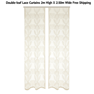 Rideaux en dentelle à double voile 2m x 2,5m, panneau large, textile de maison, rideau en tissu polyester léger - Product Image 1