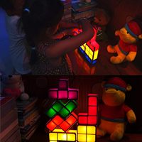 Puzzles 3D empilables Nicro, blocs lumineux LED nocturnes, blocs magiques qui brillent dans le noir, lampe de bureau en ABS, décoration de chambre à coucher