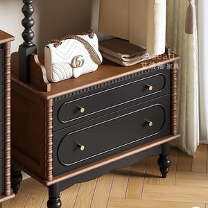 French Style Solid Wood Coat <b>Rack</b> With Storage Drawer Bedroom Freestanding <b>Clothes</b> <b>Rack</b> - Product Image 4
