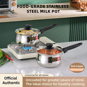 Casserole légère en acier 304, petite marmite à sauce pour cuisinière à gaz, corps en arc, cuiseur à soupe, finition miroir, chauffe-aliments pour bébé, vente en gros - Product Image 1