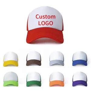 OEM ODM kustom cetak Logo bordir Casquette 5 Panel busa kosong topi Trucker jala topi Trucker produsen untuk dewasa anak-anak