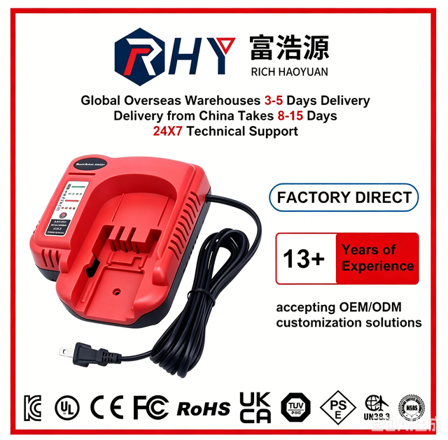 RHY BDFC240 9.6V-24V Battery Charger 18V 14.4V 12V 9.6V 24V NiCad & NiMh HPB18-OPE HPB18HPB14 HPB12 HPB96 HPB24