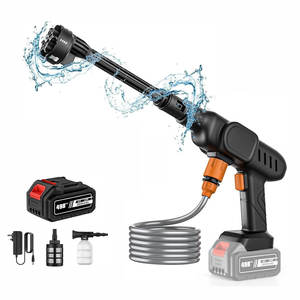 Nettoyeur haute pression sans fil 6 en 1 avec buses de pulvérisation, pistolet de lavage portable pour le lavage de voitures - Product Image 1