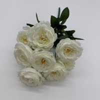 Bouquet de roses artificielles 9 têtes, bouquet de fleurs en soie vintage pour fête, bouquet de mariée, arrangement floral de mariage