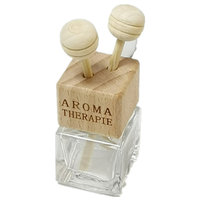 Diffuseur de parfum pour voiture avec logo personnalisé, bouteille carrée, bouchon en bois