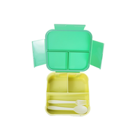 Vente en gros de boîtes de conservation alimentaire en plastique PP de 1000 ml, 3 compartiments, cuillère, fourchette - Conception flexible, portable, cuisine à domicile