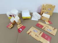 Boîte en papier à poignée de poulet frit avec logo personnalisé, emballage en papier, boîte de burger de poulet frit français, Offre Spéciale