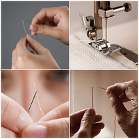 Enfile-aiguille pour couture à la main, crochet en plastique, enfile-aiguille simple pour aiguilles à petit œil, outil d'enfilage facile pour la couture