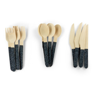Tintura Set di posate in legno Set di posate in legno stampa LOGO e produttori di marchi biodegradabili e usa e getta in legno Cutler - Product Image 6