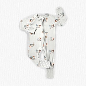 Combinaison de nuit douce en bambou pour tout-petits, imprimé mignon, fermeture éclair intégrale, <span class=keywords><strong>pyjama</strong></span> à pieds pour bébés garçons et filles, toutes saisons - Product Image 4