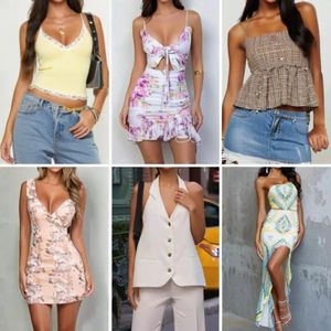 Vestido Casual Retro de Verano para Mujer, Manga Corta, Estampado, Elástico, Modelo QZ-081 89416, Venta al Por Mayor, Envío Aleatorio - Product Image 2