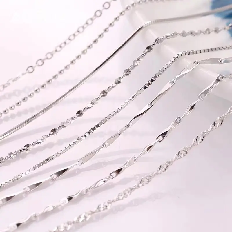 fashion HOT new female simple Pure Silver S999 Sterling silver Adjustable Necklace Sterling Silver Chain Necklaces women gift