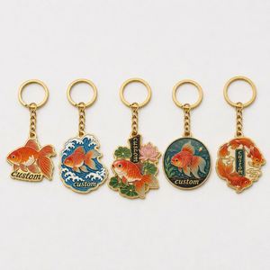 Porte-clés personnalisés en gros de haute qualité en forme de poisson rouge, pendentifs de poisson rouge, chaînes à motif animal aquatique, souvenir décoratif, porte-clés - Product Image 1