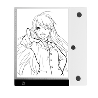 Boîte à lumière LED graphique lumineuse, 335x235x3.5mm, pour écriture et Art, panneau de dessin Digital A4