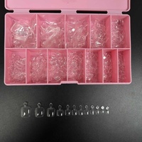 Style de luxe couverture complète naturel clair bout rond ongles conseils Gel doux haute qualité Uv Gel faux orteil court ongles conseils