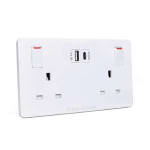 New Wall Standard 10A Switched <b>Touch</b> Panel Doorbell <b>Switch</b> Single Pole UK White PC Panel IP27 110-240V - Product Image 3