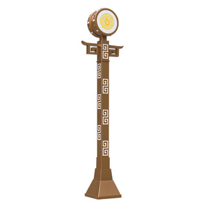 Lampe solaire LED de jardin en aluminium, colonne bronze, IP65, pour extérieur, lumière blanc chaud, contrôle par capteur, grande taille, garantie 10 ans - Product Image 1