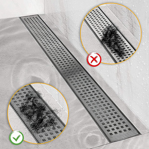 Floor Drain Sticker Linear Easy <b>Clean</b> Hair Filter For Bathroom Shower Drain - Product Image 1