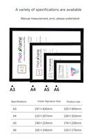 Cadre photo A3 A4 A5 en PVC magnétique auto-adhésif permanent double face, présentoir pour licence commerciale, cadre magnétique pour affiche