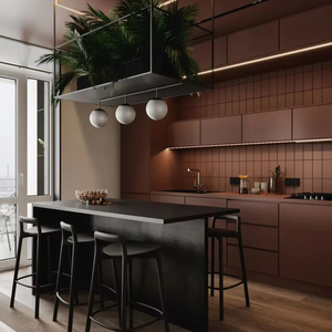 Juego de muebles de cocina de lujo para villas, personalizados y de primera calidad, directamente del fabricante, con despensa extraíble y solución para comedor. - Product Image 6