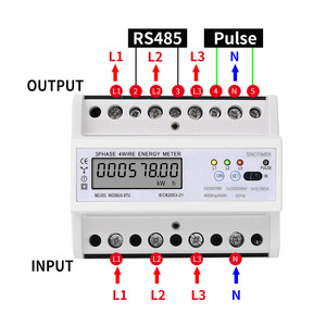 Hỗ trợ tùy biến wattmeter Din Rail 3 giai đoạn <span class=keywords><strong>4</strong></span> dây <span class=keywords><strong>LCD</strong></span> kỹ thuật số wattmeter 100A 380V 50Hz tiêu thụ năng lượng Meter dds578r - Product Image 4
