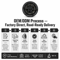 Haut-parleur moto professionnel OEM ODM 6,5 pouces IPX6 2 ohms 34 mm avec tweeter à compression, grille personnalisée, logo de marque, commande en gros, 12V DC 110dB