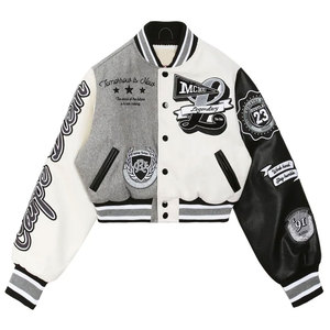 New Trendy Printed Women's Varsity Jacket Customized Embroidery Breathable Canvas Fabric Customized Color Size Winter <b>Stand</b> - Product Image 5