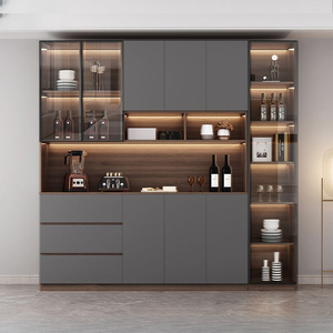 Vitrine de Salon Design Moderne Jérôme, Étagère Murale de <span class=keywords><strong>Rangement</strong></span> avec Éclairage LED, Meuble Présentoir en Bois Noir avec Portes en Verre - Product Image 4