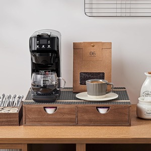 Organisateur de dosettes de café et de thé avec tapis antidérapant en silicone, tiroir de comptoir en bois vintage écologique pour dosettes K-Cup - Product Image 4