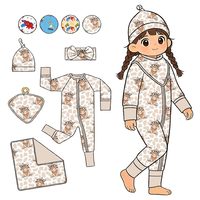 Conjunto de mono de bambú para bebé con estampado de vaca de las Tierras Altas, ropa de dormir para recién nacido, gorro, manta, diadema, cremallera bidireccional, ecológico, OEKO-TEX